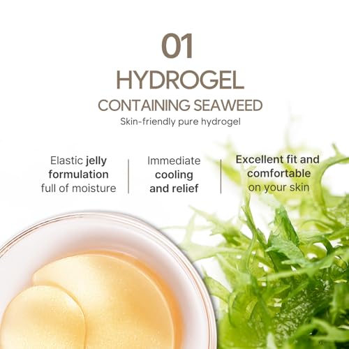 Petitfee Gold & Snail Hydrogel Eye Patch 60ea (30pairs) - 24k Gold Snail Eye Mask for Firming, Healthy Skin, Hydrating, Skin Elasticity, Snail Secretion Filtrate, Bamboo Extract, Green Tea Extract