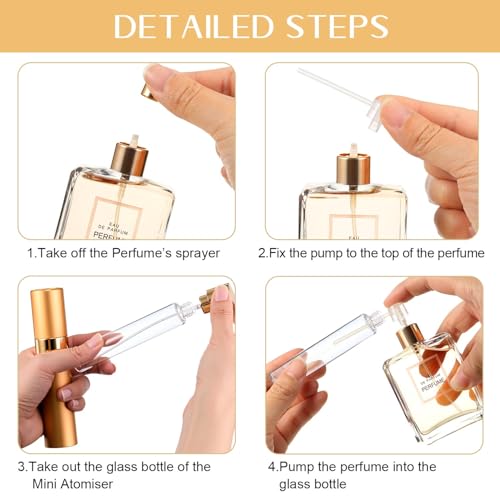 30ml Travel Perfume Atomizer Bottles Set - Refillable Cologne Spray with Pump Transfer Tools