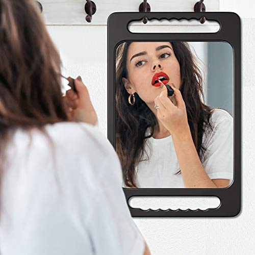TASALON Unbreakable Double-Handle Hand Mirror with HD View, Black 15.8" x 10.2"