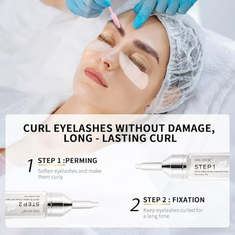 Lash Lift Kit - Plant Extract Eyelash Lift Kit, Professional Salon Grade Perm & Fixation Lotion, Harmless and Long-Lasting Precise Press Bottle Eyelash Perm Kit(Each lotion for 5ml) by DONG RHYME