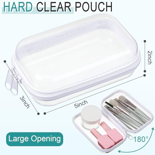 Sanwuta White 6-Pack Hard Zipper Cases - 5 x 3 x 2 Inch Storage Organizer