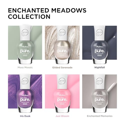Sally Hansen Good. Kind. Pure. Nail Polish | Plant-Based, Vegan, 16-Free Formula | Opaque, Glossy | 343 Enchanted Memories | Gray Nail Color