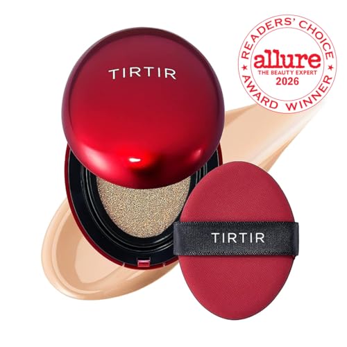 TIRTIR Mask Fit Red Cushion Foundation 0.63 Fl Oz Sand - Full Coverage, Satin Glow, Buildable Korean BB Makeup