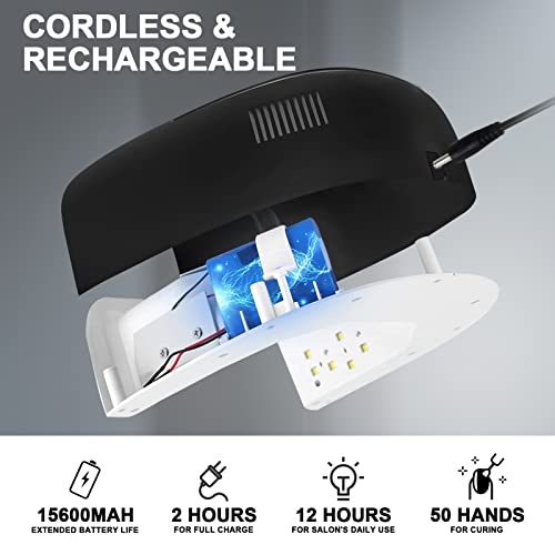 Cordless 60W UV LED Nail Lamp for Gel Nails – Linssy Black