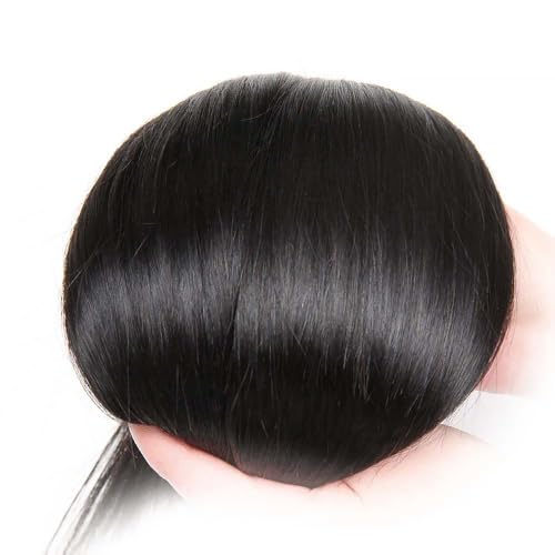 Human Hair Extensions 12-16 Inch Virgin Straight Natural Black 3 Bundles 300G