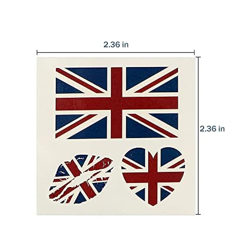 Temporary Tattoo USA/UK | 50 Sheets Patriotic US, America Flag, British, United Kingdom, Union Jack Flag Sticker | Patriotic Party Supplies | for Kids Adults