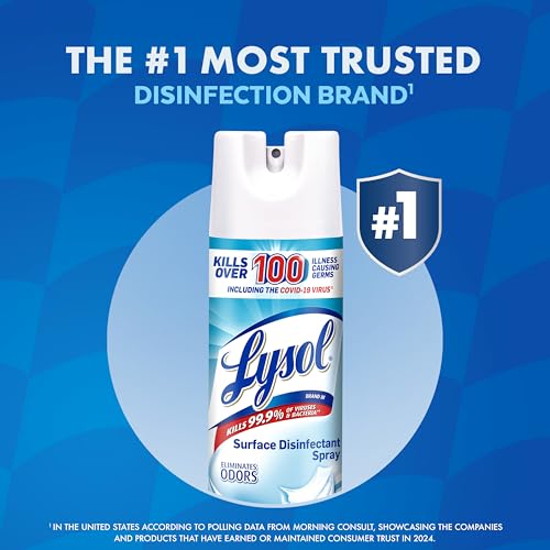 Household Disinfectant Spray - Multi-Purpose Room & Upholstery Sanitizer - Crisp Linen, 19 Fl Oz, Pack of 12 - Home Essential