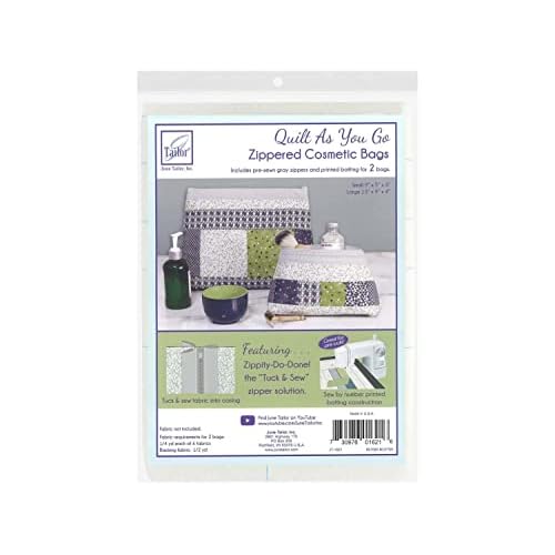 June Tailor Zippity Doo Cosmetic Bags (2) - Light Gray Zip