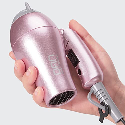 Travel Hair Dryer and Flat Iron Set with Compact Case - Dual Voltage Mini Styling Tools
