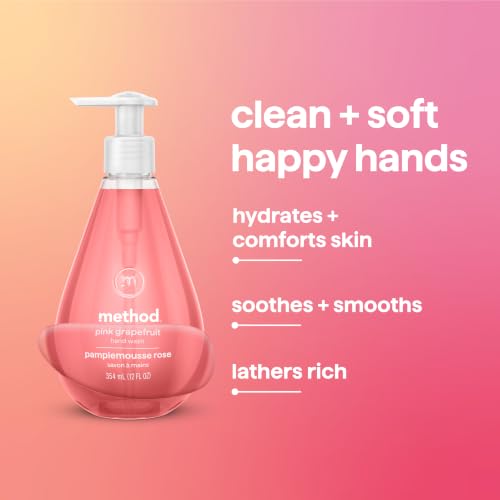 Method Gel Hand Wash Pink Grapefruit 12 fl oz - Pack of 6, Gentle & Fragrant