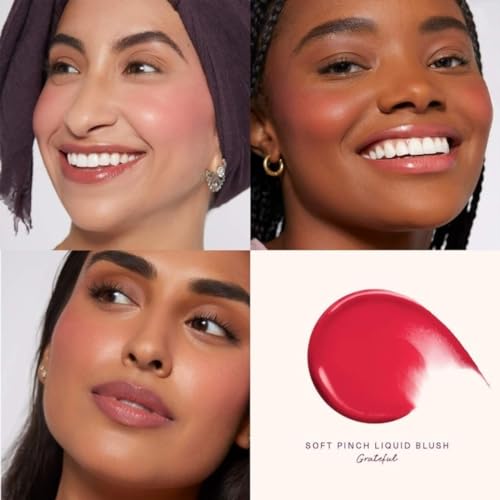 Rare Beauty by Selena Gomez Soft Pinch Liquid Blush Mini Size - Grateful - Dewy True Red