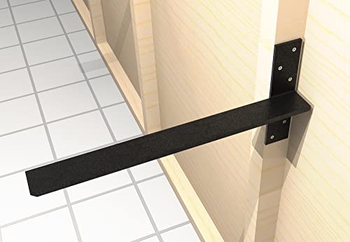 (2-Pack) 16-Inch Free Hanging T Shelf Brackets, Heavy Duty Steel Floating Support, Hidden Countertop Hardware, PetrelWing DIY Shelving