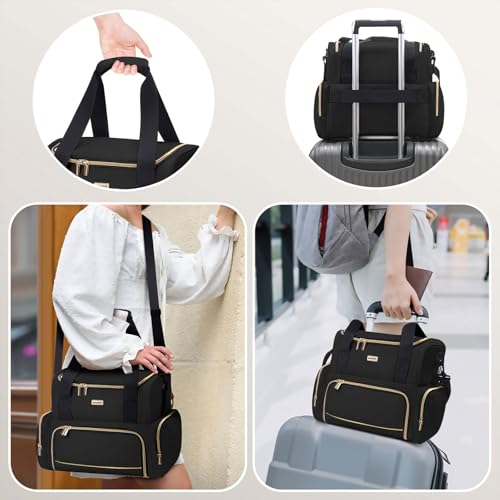 BAFAMYE Large Black Nail Polish Organizer & Lamp Case with Detachable Bags