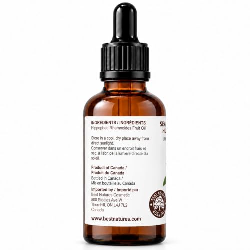 2 Fl Oz Sea Buckthorn Berry Oil - Pure Cold-Pressed Unrefined Skin & Hair Care