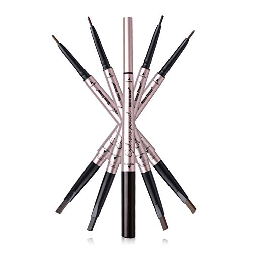 Vtrem Double-headed Eyebrow Pencil: Waterproof Smudge-Proof Long Lasting Eye Brow Pen Fine Carving Eyebrow Pencil for Natural (1# Dark Coffee)