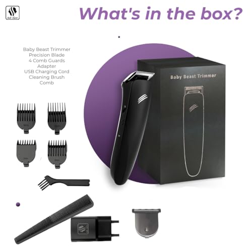 Cordless Beard & Hair Trimmer with Precision Blade & Guide Combs