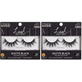 KISS Lash Couture False Eyelashes, Matte Black Faux Mink Collection, 3D Volume Lash, Soft & Matte Finish, Style 'Matte Sheer', 1 Pair Fake Eyelashes (Pack of 2)
