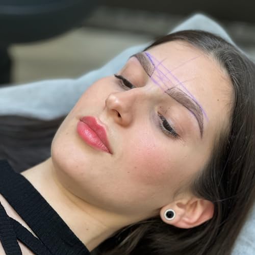 Ink Permanent Brow Mapping String [100 Ft Bottles - 30 m] Pre-Inked String for Permanent Makeup and Microblading Supplies, Brow Mapping Kit, Eyebrow Thread for Brow Shaping (Lilac)