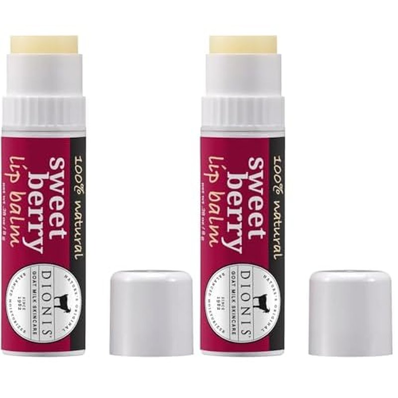Dionis - Goat Milk Skincare Sweet Berry Scented Lip Balm (0.28 oz) - Made in the USA - Cruelty-free and Paraben-free (Pack of 2)