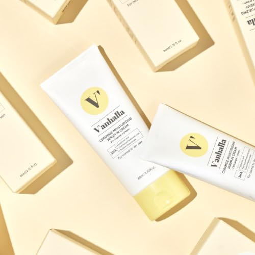 V¡¯anhalla Ceramide Moisturizing Serum in Cream 2.70fl.oz. | Vegan, Deep moisturizing, Nourishing, Glow skin. Daily facial moisturizer with Ceramide NP, 3 types of Hyaluronic acids, Panthenol