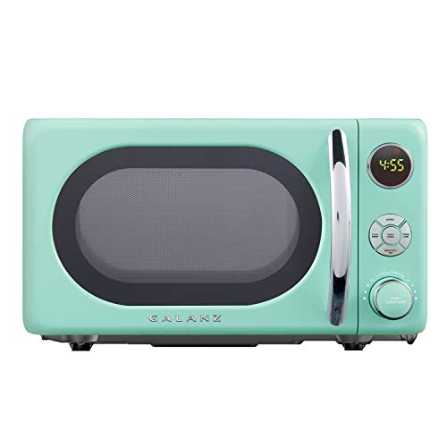 Galanz Retro Microwave Oven 0.7 Cu Ft, 700W, Surf Green, Child Lock