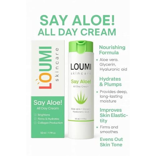 LOUMI Skincare Glow & Aloe Duo Bundle - RoseGlow Moisturizing Face Oil & Say Aloe! All Day Cream - Lightweight Hydrating Face Cream - Aloe Vera, Algae, and Hyaluronic Acid - Made in the US