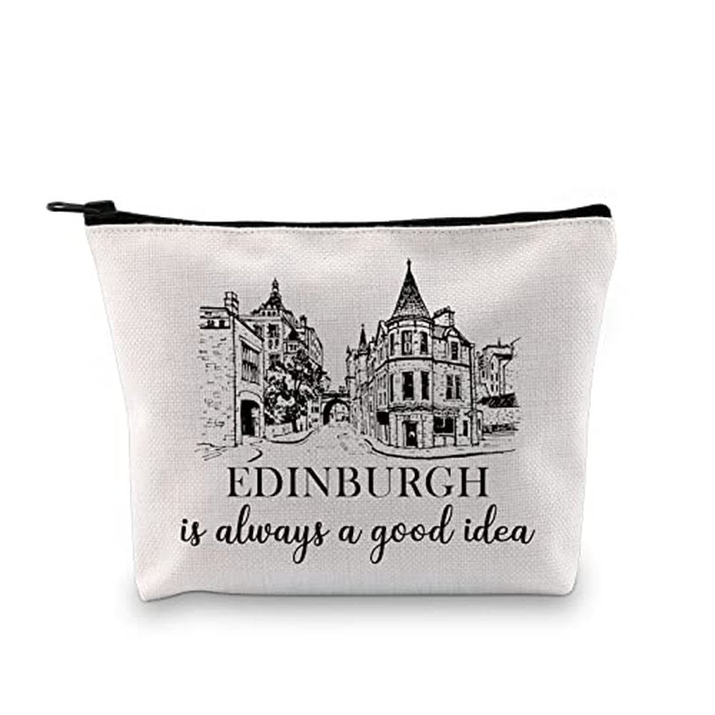 GJTIM Edinburgh Surprise Trip Gift Scotland Trip Gift Edinburgh Scotland Souvenir Travel Zipper Makeup Bag