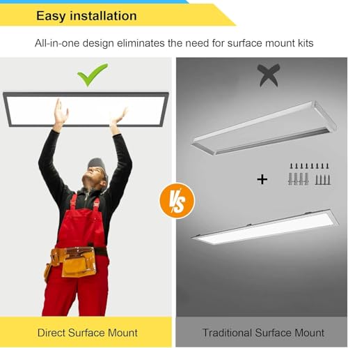 Black 1x4FT LED Flat Panel Light Surface Mount 5500LM 50W - Variation of THIS listing