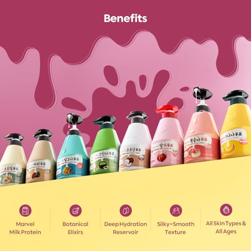 Peach Milk Body Wash & Lotion Set - Hydrating Korean Skincare Duo, Paraben-Free, 19.75 Oz Each - Variation: Peach