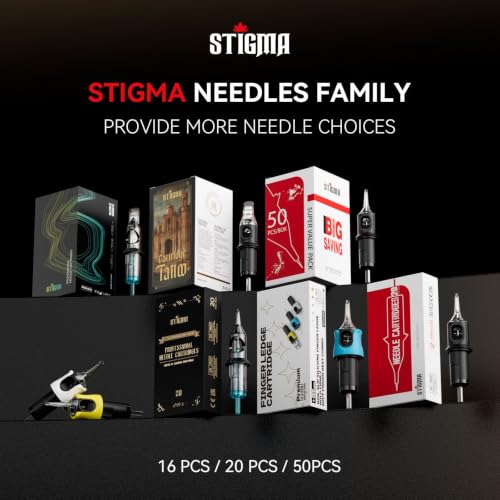 STIGMA #12(7RL) Disposable Round Liner Tattoo Needle Cartridges - Variation 1207RL, 50 Pack