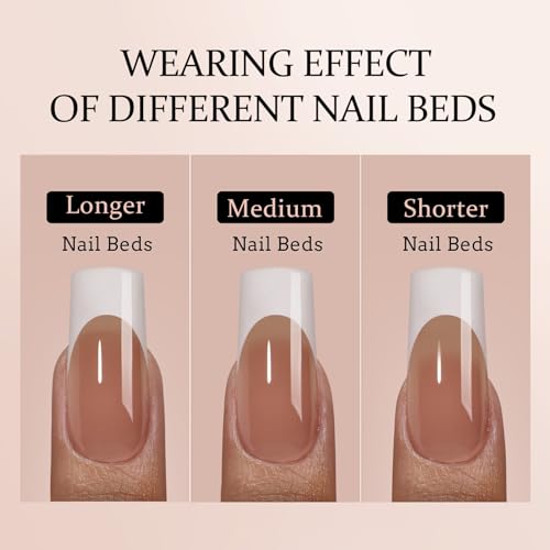 btartboxnails XCOATTIPS White Brown Square Nail Tips and Ombre Toe Nails Set
