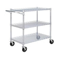 Heavy Duty Commercial Steel Utility Cart with 3 Shelves - 36 W x 18 D, NSF Certified