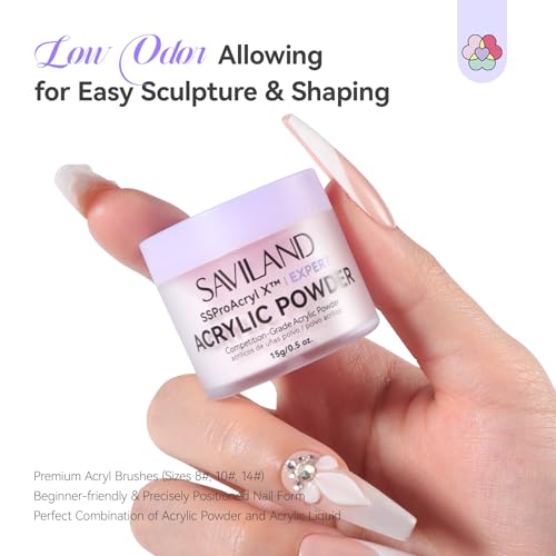 SAVILAND Acrylic Nail Kit for Beginners - 06-Acrylic Nail Set with Colors & Tools