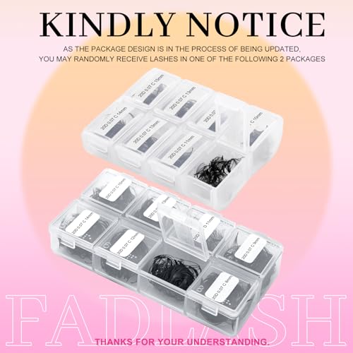 Premade Eyelash Extensions Fans 600pcs 20D D Curl 11-18mm Variation of LASH-600pcs-20D-D-11-18Mix