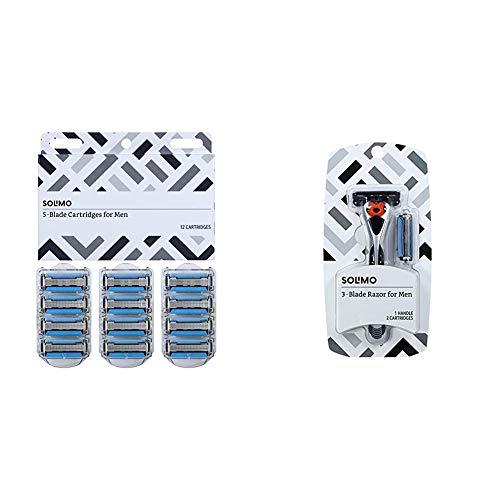 Solimo/Amazon Basics 5-Blade Razor Refills + 3-Blade MotionSphere Bundle