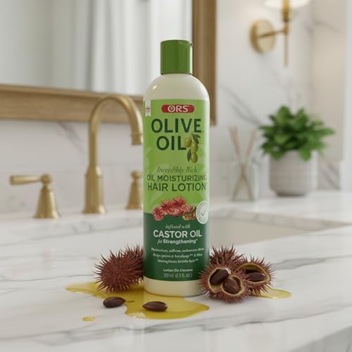 ORS Olive Oil Incredibly Rich Moisturizing Hair Lotion with Castor Oil 8.5 Ounces (Pack of 4)