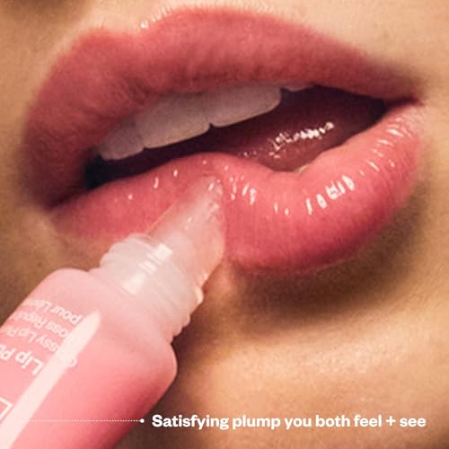 Kosas Lip Pulse Lip Plumper Gloss - Non-Sticky Hydrating Lip Gloss with Warming-Cooling Tingle, Mirror Shine, Love Potion Variant