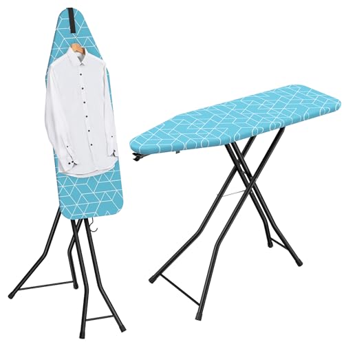 Blue 14x43-Inch 2-in-1 Ironing and Steaming Board with Adjustable Height