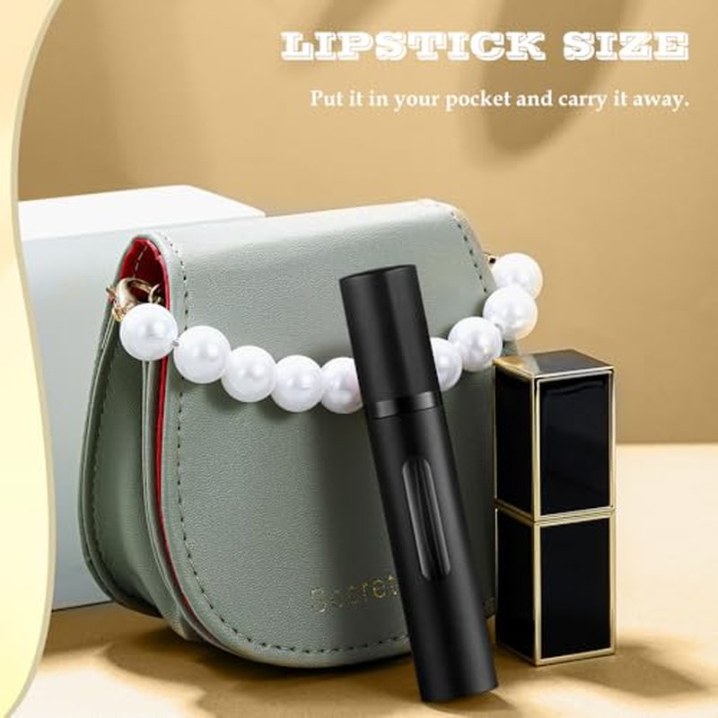 8ml Perfume Atomizer Travel Refillable,Mini Cologne Dispenser, Bottom-Filling Fragrances Perfumes Bottle,Portable Sprayer Pocket Size for Women Men Cruise Car Trip Gift 3pcs (Black-Grey-Blue)