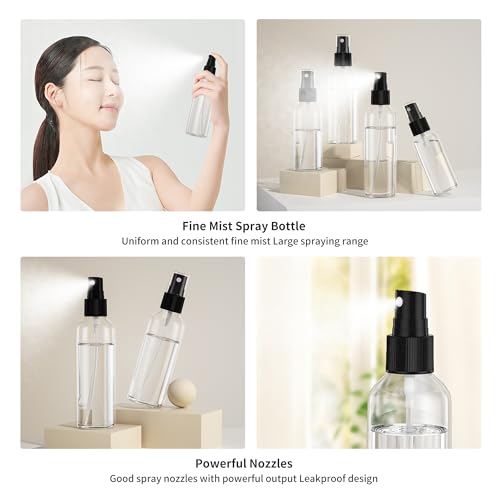 100PCS 1oz Travel Spray Bottles - Refillable Plastic Mist Bottles for Perfume, Skin & Hair Care