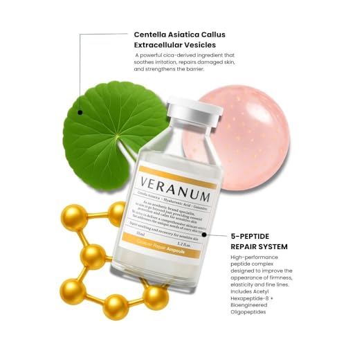 5-Peptide Repair Serum ? Korean Anti-Aging Peptide Ampoule with Centella EV | Collagen & Elasticity Support (1.2 fl oz / 35 mL)
