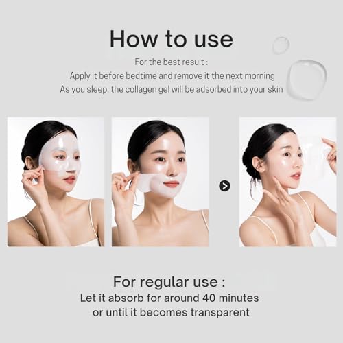 Deep Collagen Hydrogel Face Mask - Anti-Wrinkle & Hydration Set 4+1 - Variation of THIS listing