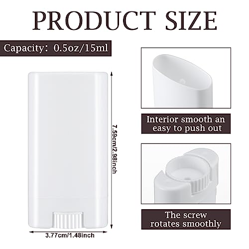 50 Pcs Refillable Deodorant Containers - 0.5oz Lip Balm & DIY Tubes - Variation of 50