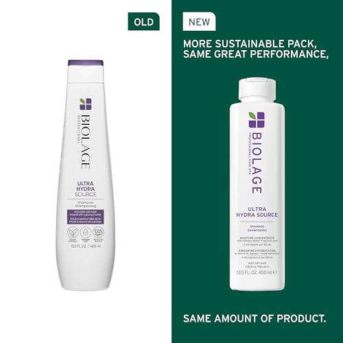 Biolage Ultra Hydra Source Shampoo & Conditioner Set - Renews Hair's Moisture and Deeply Conditions With Frizz Control and Added Shine, For Very Dry Hair, Silicone-Free & Vegan