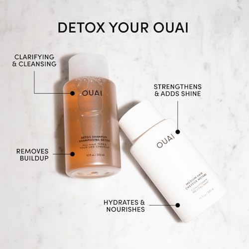 OUAI Detox Shampoo & Medium Hair Conditioner Bundle - Clarifying & Hydrating