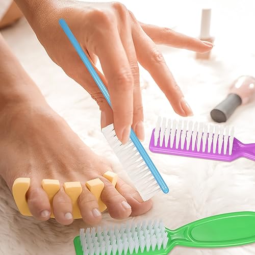 Nail Brush for Cleaning Fingernails - Neon Handle, Pack of 120, Versatile & Durable