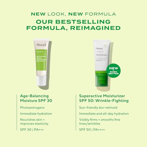 Murad Superactive Wrinkle-Fighting Moisturizer SPF 50 - Bio-Retinoid Ultra Sheer Facial Sunscreen Gently Targets Fine Lines and Wrinkles With Aging Protection From UVB/UVA - 1.7Fl Oz