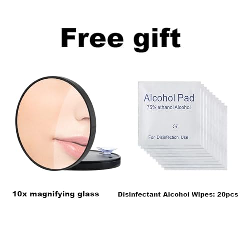 Silver Blackhead Remover Kit 11Pcs with Magnifying Glass & Alcohol Pads - Acne Extraction Tools