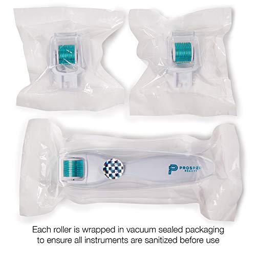 Microneedling Derma Roller Kit with 4 Replaceable Titanium Heads for Skin Rejuvenation