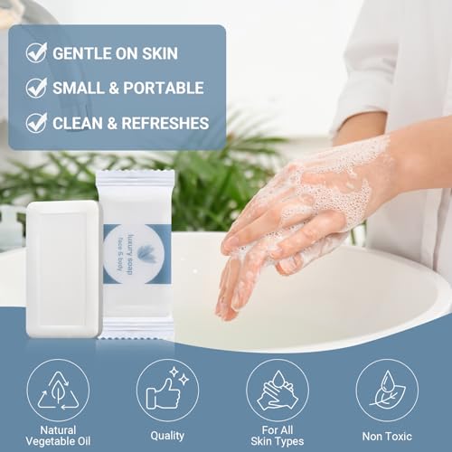 Kacctyen 300 Pcs 0.35oz Mini Bar Soap Bulk Individually Wrapped Bulk Hand Hotel Soap Bars Travel Size Toiletries for Hospitality Guest Bathroom Vacation Rentals